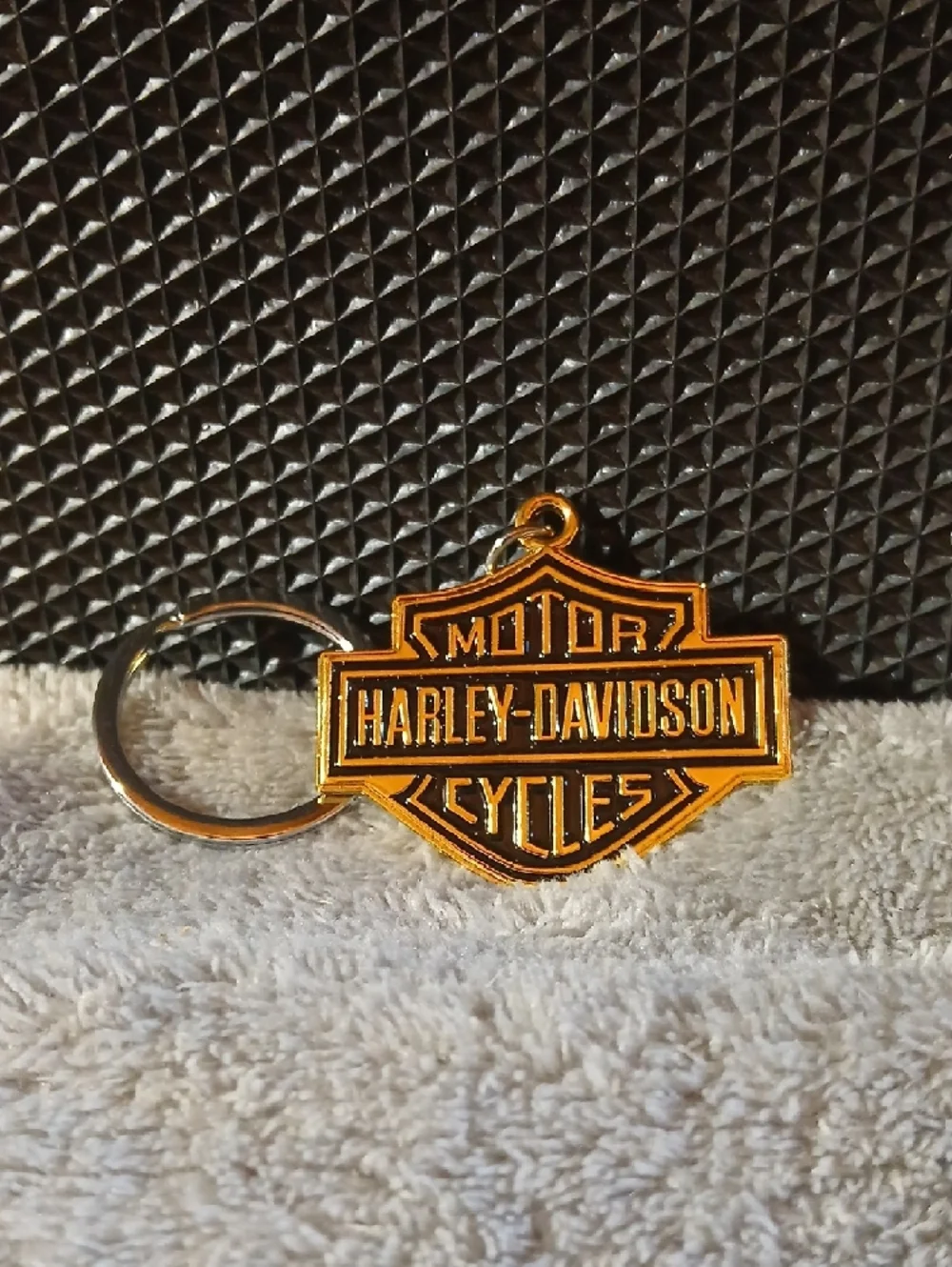 NWT Harley-Davidson Black & Blue Neck Gaiter with Gold Logo Keychain